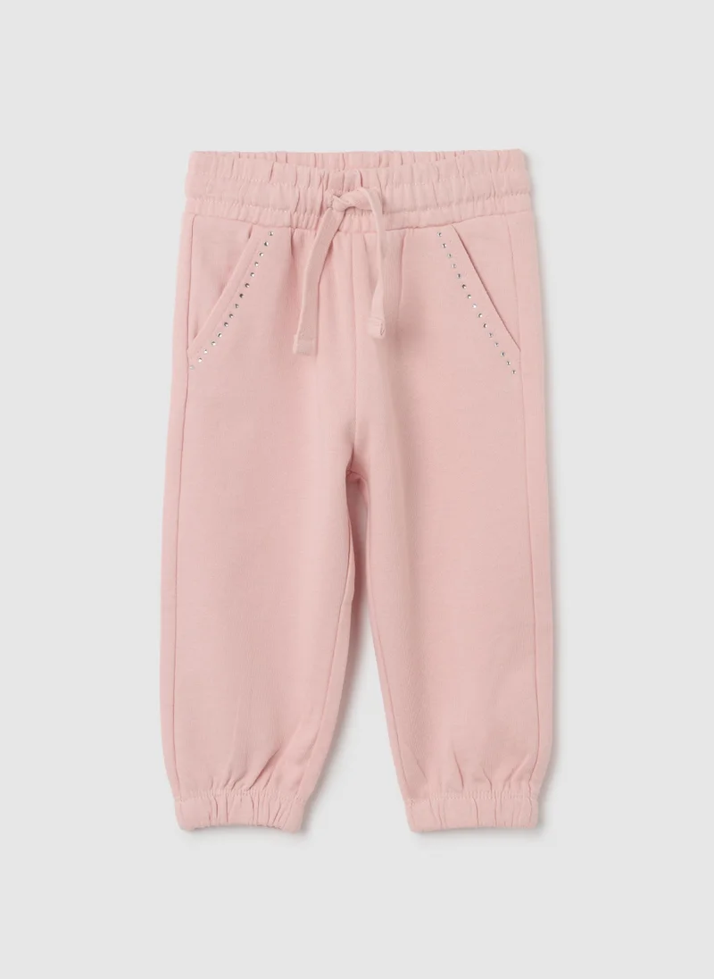 او في اس OVS Girls' Pink Pure Cotton Jogger Trousers